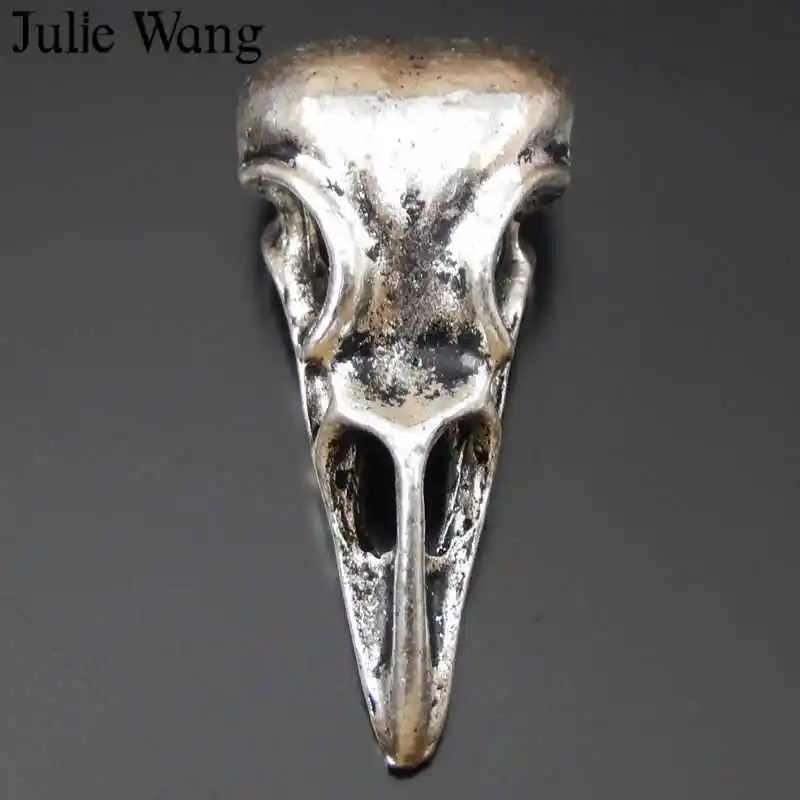 Julie Wang 7 шт. винтажные Подвески в виде черепа птицы клюва панк антикварные цвета