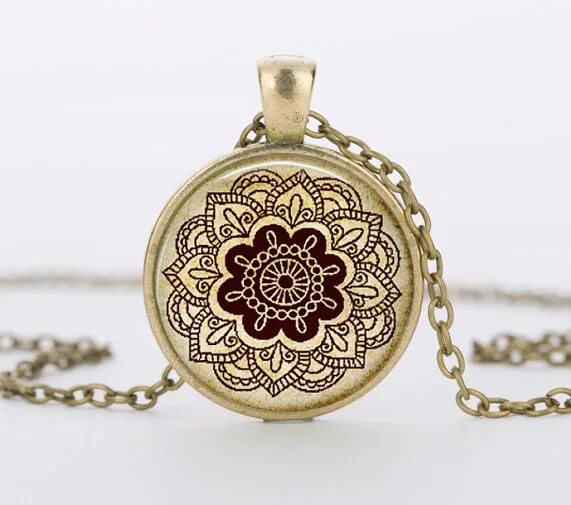 SUTEYI винтажные стеклянные подвески с кабошоном подвеска для йоги татуировка из