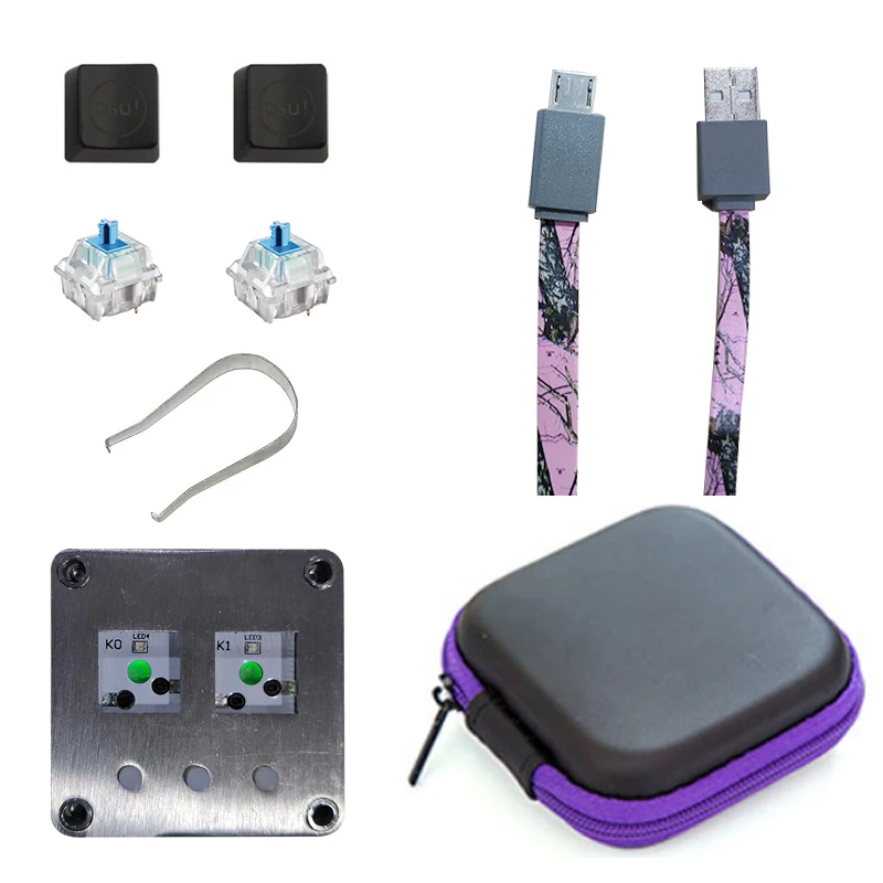 OSU мини Механическая RGB Клавиатура Cherry Box Switch Definable портативная винтажная металлическая игровая клавиатура с английским программным обеспечением - Цвет: Cherry Blue