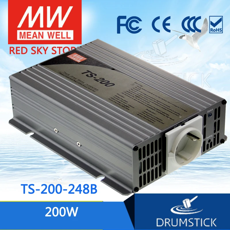 MEAN WELL TS-200-248B Стандарт Европы 230 В meanwell TS-200 200 Вт истинный синус волна DC-AC инвертор |