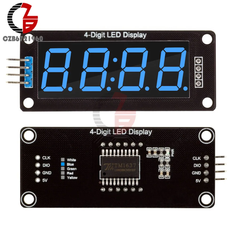 012580LA 5 цветов TM1637 7-ми сегментный 4-разрядный 0,5" светодиодный Дисплей модуль часы цифровая трубка серийный драйвер платы для Arduino DIY Kit - Цвет: 012580LA