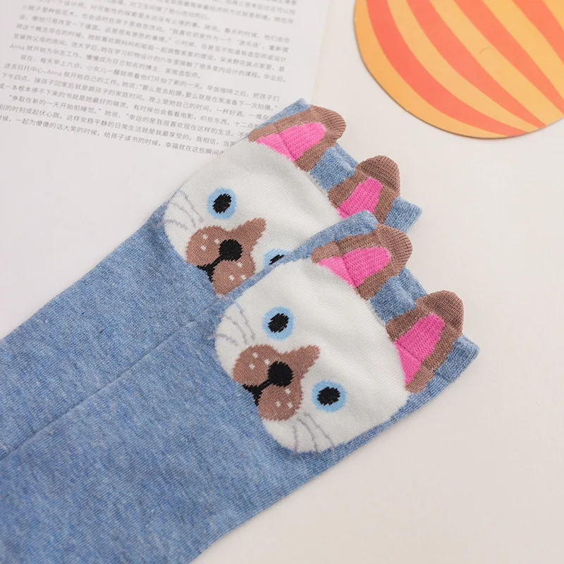 1 пара весенне летние милые женские носки с ушками животных хлопковые короткие
