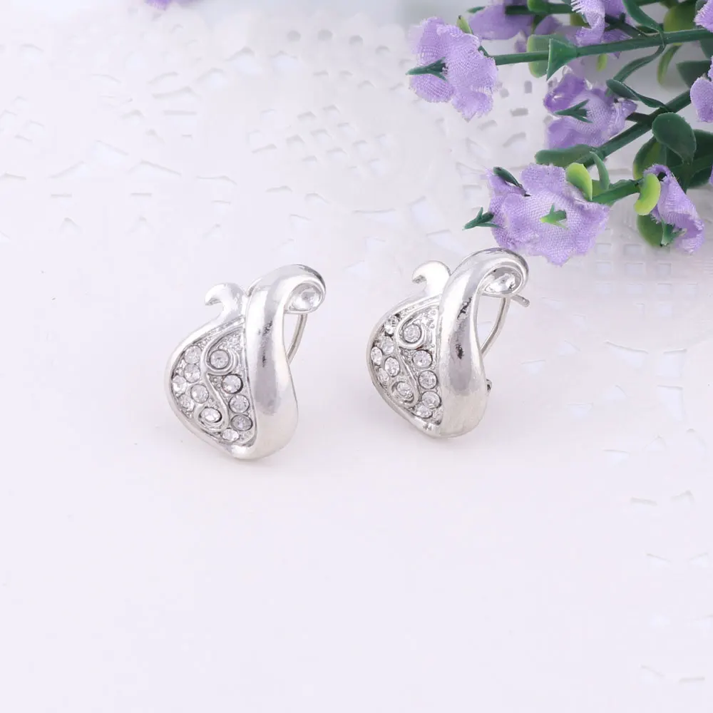 Винтажные Ювелирные наборы посеребренные обручальные кольца для женщин