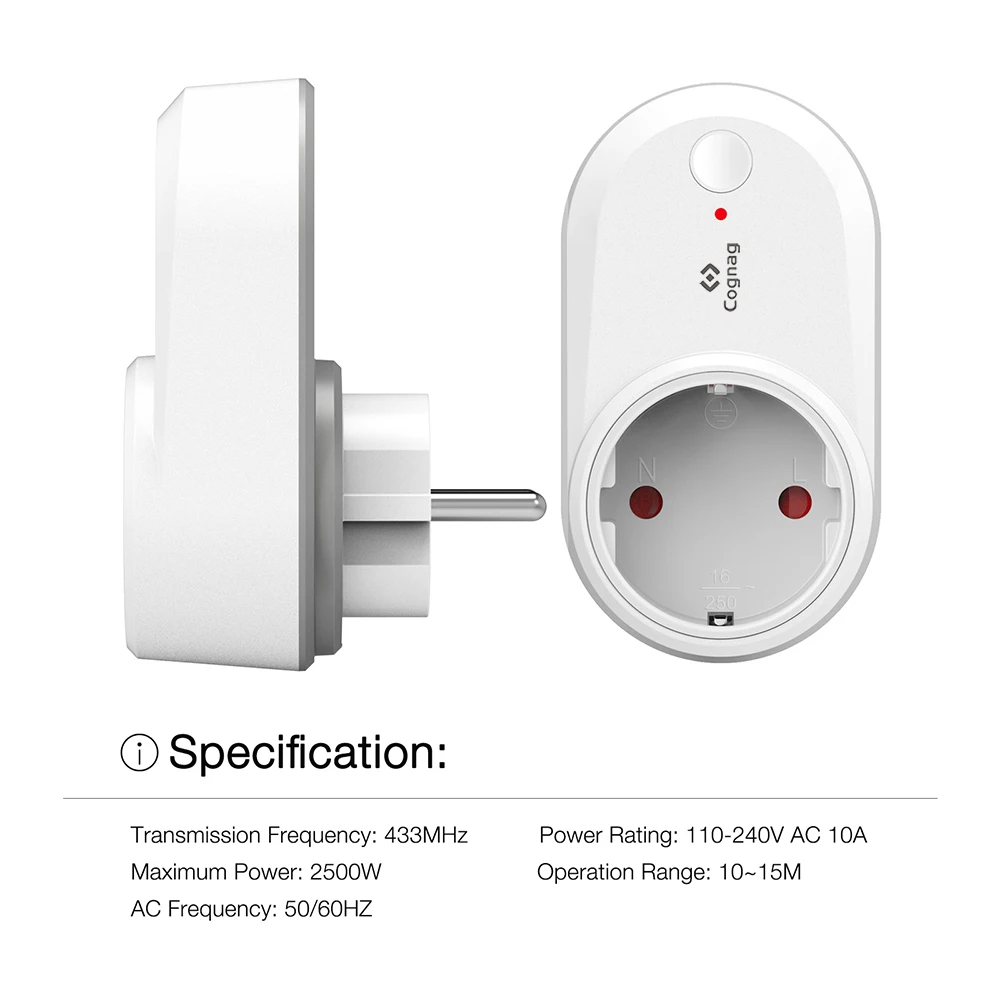 

Cognag Hot Home Automation EU smart plug 10A wifi socket Remote Control Wifi Socket Working with Alexa and Google and IFTTT