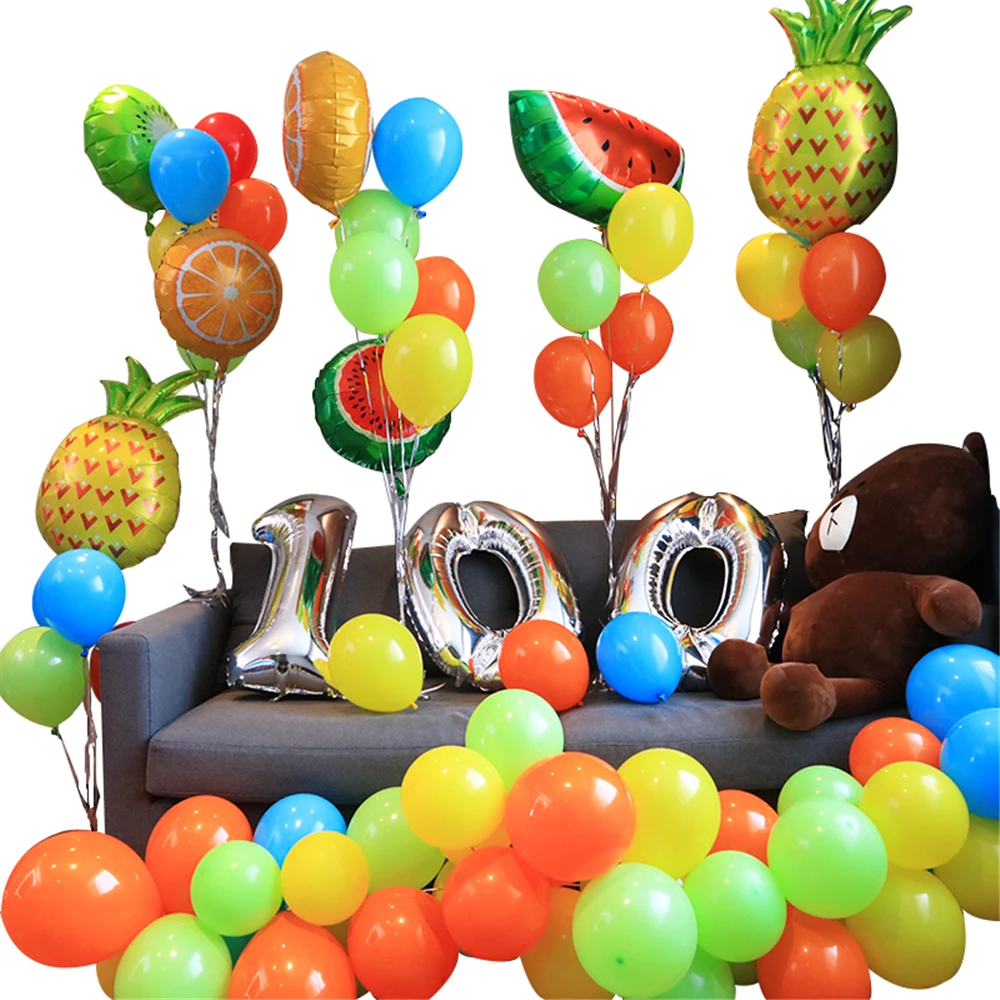 100 день Дети номер шар Baby shower на рождения летняя Гавайская фрукты вечерние Декор