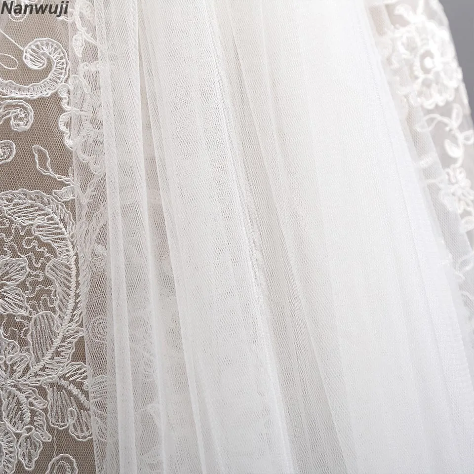 

3Meter White Ivory Long Wedding Veils Lace Edge Bridal Veil with Comb Bride Accessories Mantilla Wedding Mariage Boda