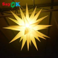 led inflatable star decorations for holidays event parties with led rgb light remote controller and blower 1 5m 31 spike
