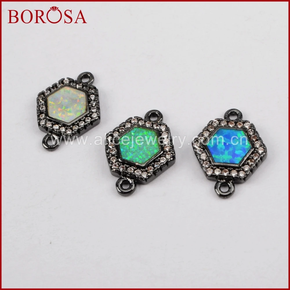 Borosa черный серебристый цвет золото Druzy шестиугольник cz микро проложить