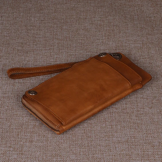 Оригинальный чехол бумажник из натуральной кожи ручной работы 2 цвета