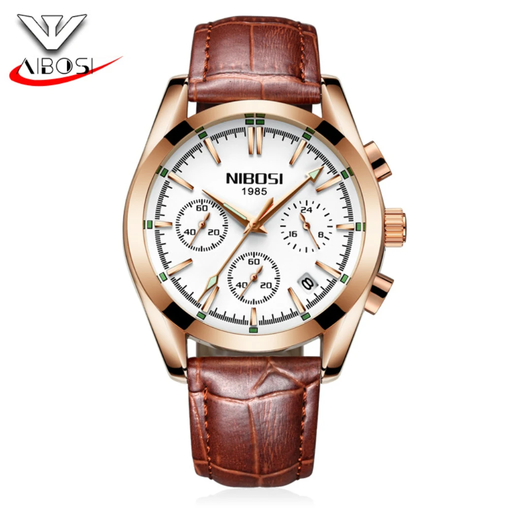 

2017 Gold NIBOSI Mens Watches Top Brand Luxury Fashion Casual Quartz Watch Men Sport Waterproof Wristwatch Relogio Masculino