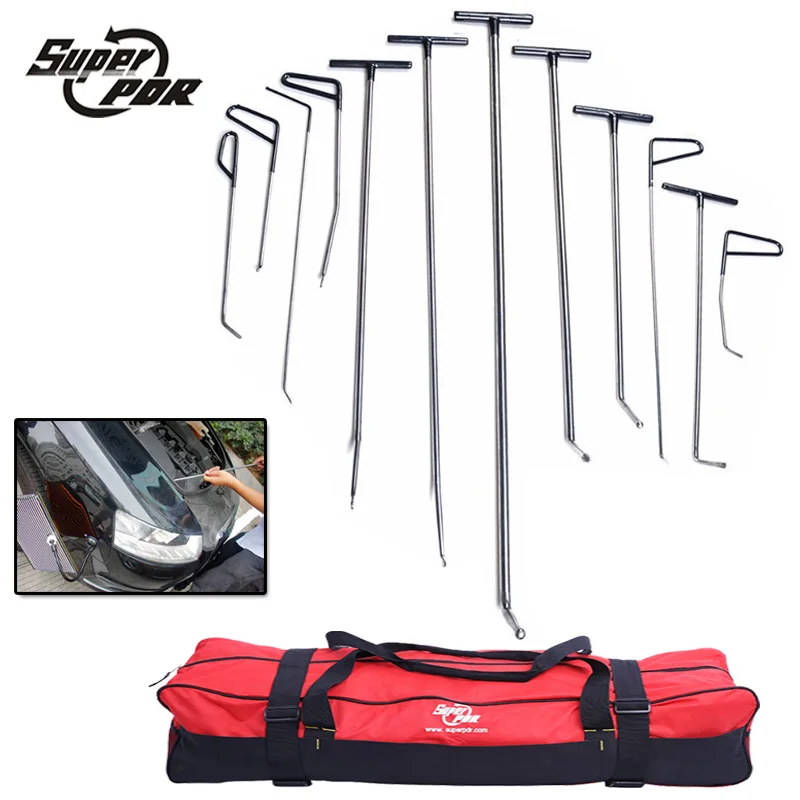 PDR Крюк комплект paintless дент ремонт градом удаления набор инструментов|pdr rods|paintless