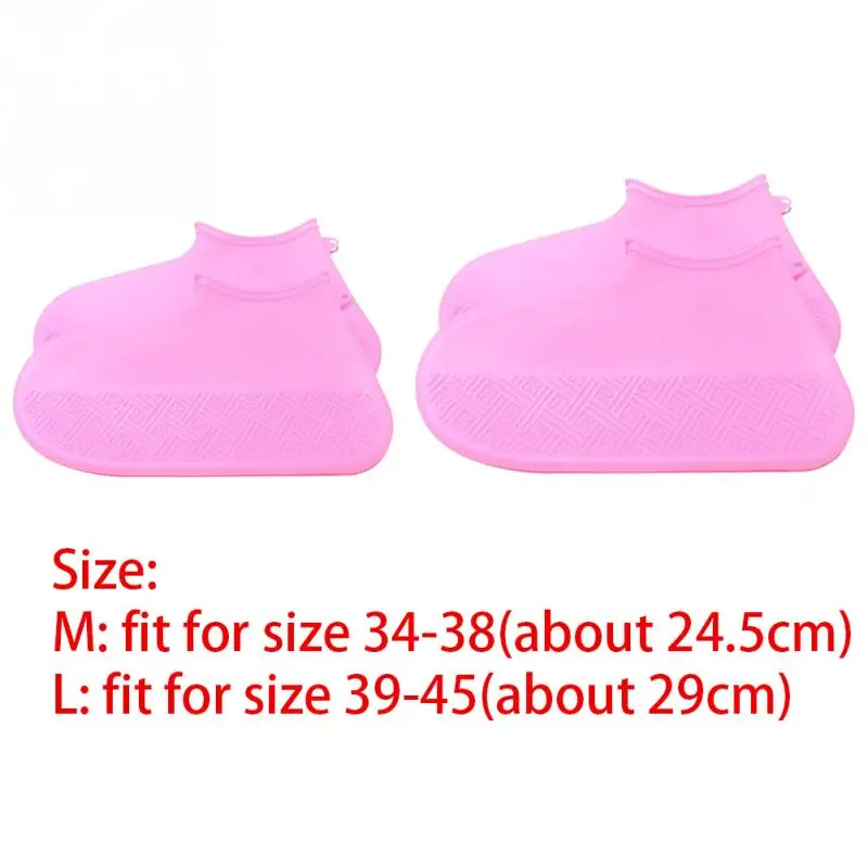 Reusable Silicone Waterproof Rain Shoes Covers Slip-resistant Rubber Rain Boot Overshoes Shoes Accessories Outdoor Thick Sole