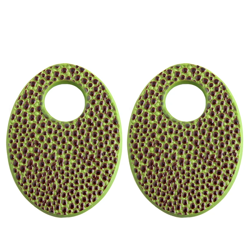 Висячие большие серьги богемные разноцветные овальные кожаные аксессуары