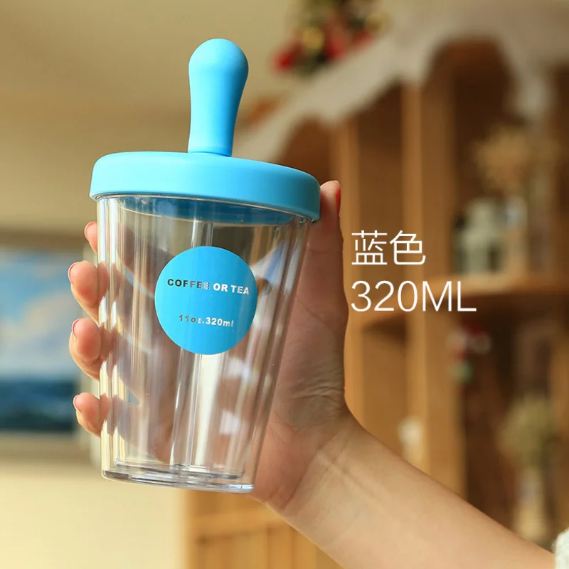 Двойные стенки пластиковые чашки и кружки Bpa бесплатно бутылка для воды с