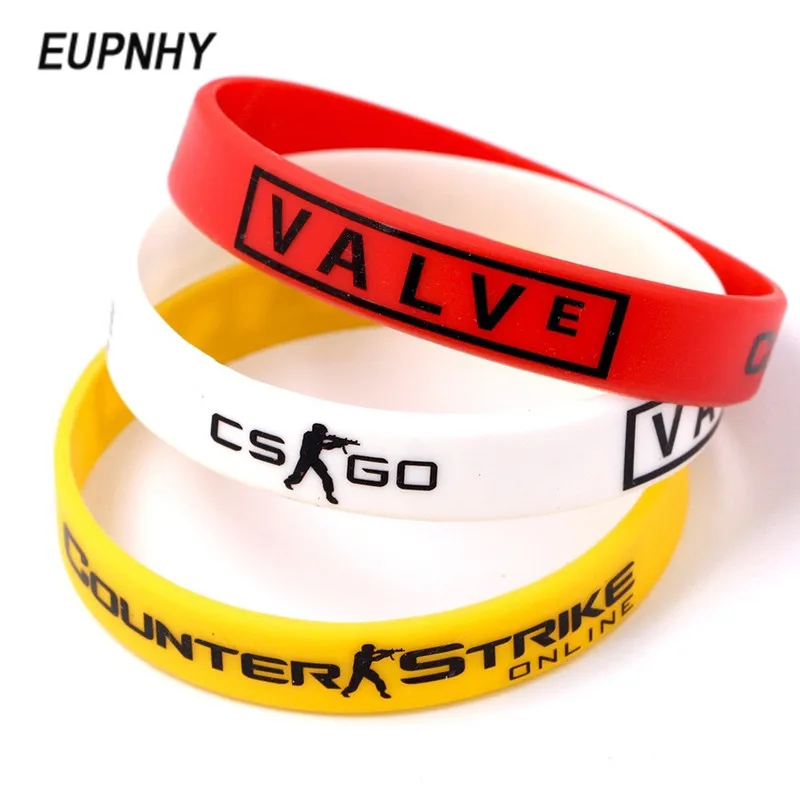 EUPNHY белый/желтый/красный Counter Strike силиконовый браслет CSGO спортивный для женщин