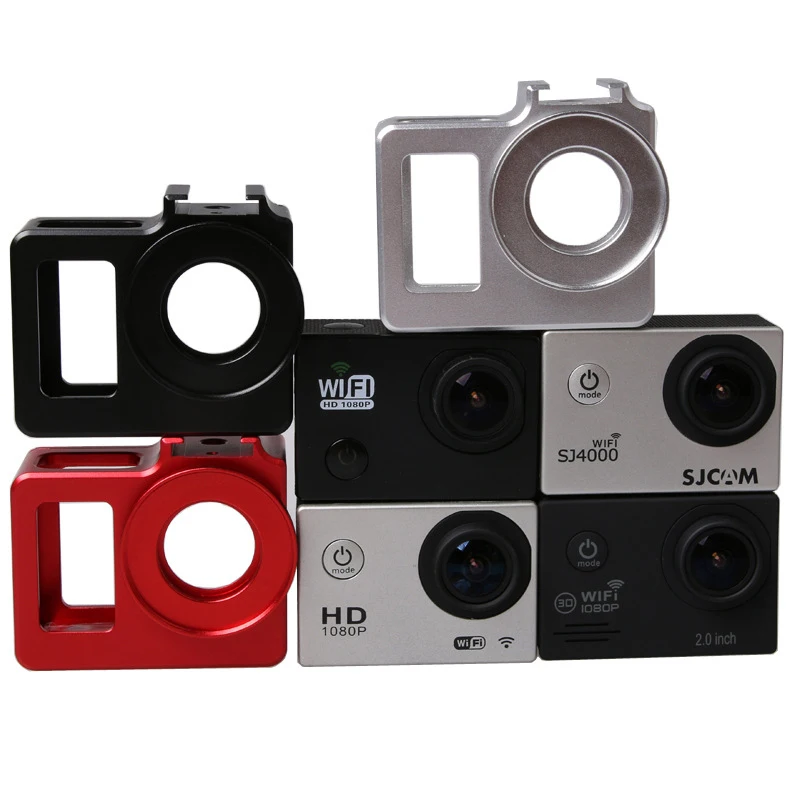 SJCAM SJ4000 frame Case Metal Alloy housing cage Shell + Len UV filter for sj4000 wifi sj7000 sj6000camera accessories | Электроника