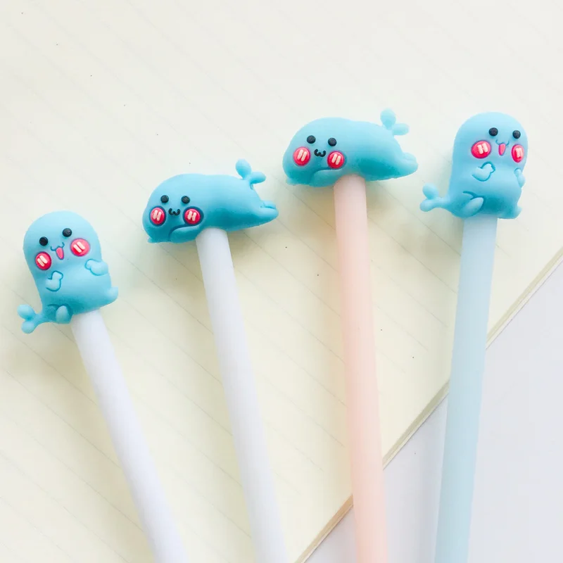 1 шт. каваи синий кит силиконовая гелевая ручка роллербол Ручка канцелярия для