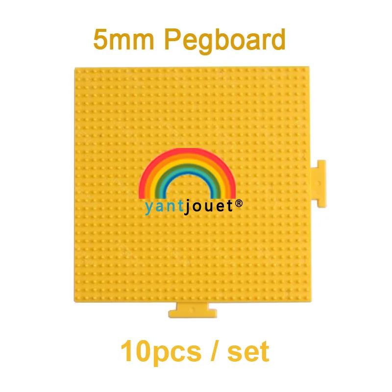 

Yant Jouet 10pcs/set 5mm Yellow Hama Beads Pegboard Transparent Template Board Square DIY Figure Material Board Perler Beads