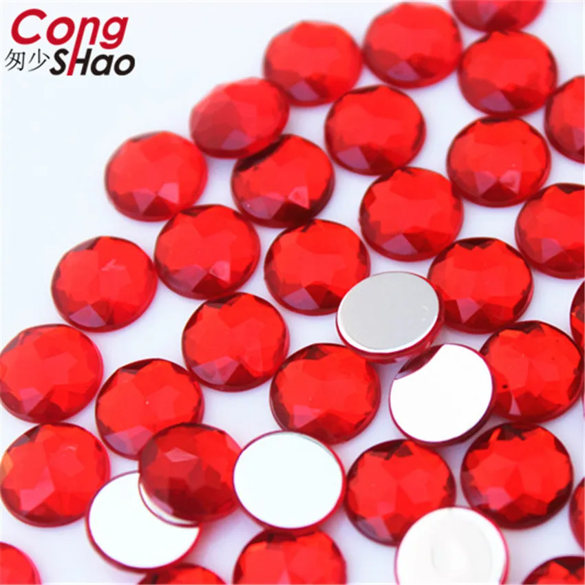 Cong Shao 100pcs 8mm Colorful Round Stones And Crystal Flatback Acrylic Rhinestone Trim Scrapbook DIY Wedding Dress Button ZZ750 | Дом и сад