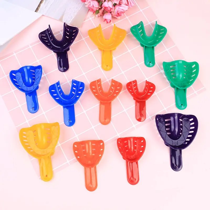 2Pcs Color Plastic Autoclavable Adult And Kid Dental Impression Tray For Alginate Material High Quality | Красота и здоровье