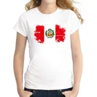 Женские футболки с изображением национального флага Перу BLWHSA, хлопковые футболки с коротким рукавом, футболки для фанатов Перу, повседневные женские топы
