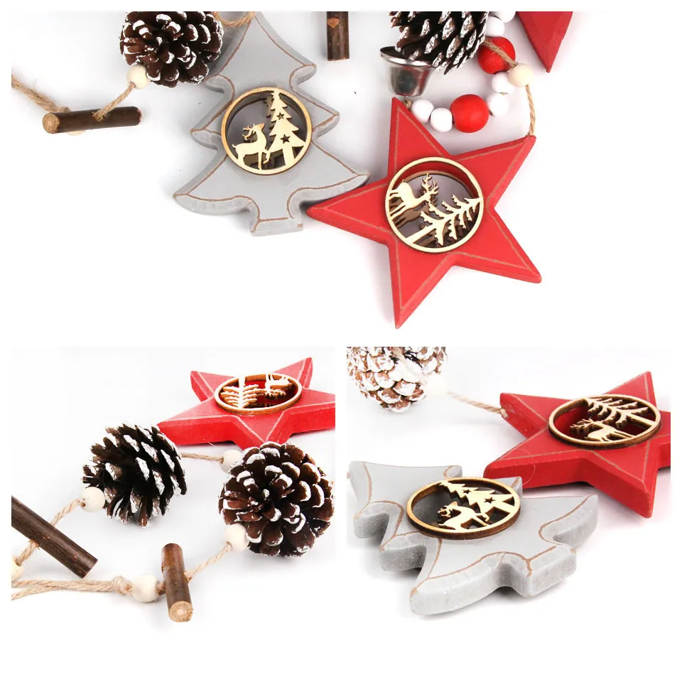 1 шт. креативные рождественские колокольчики деревянные подвесные украшения для