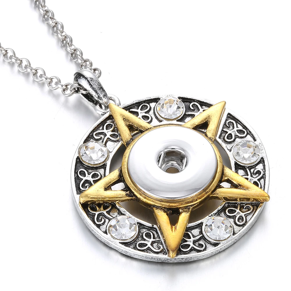 2019 New Snap Jewelry Crystal Butterfly Snowflake Pendant Necklace Fit 18mm Button Women | Украшения и аксессуары