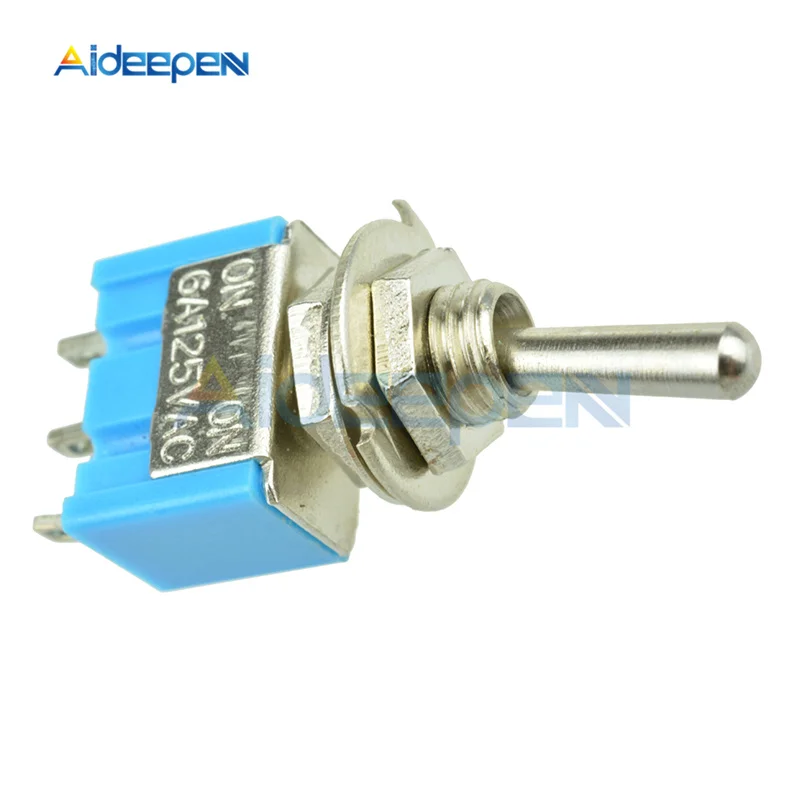 2 шт. мини Toggle 3Pin тумблер 3A 250 V AC/6A 125 V ВКЛ.-ВКЛ. 3 Pin 2 позиционные амортизирующие, для баскетбола переключатель