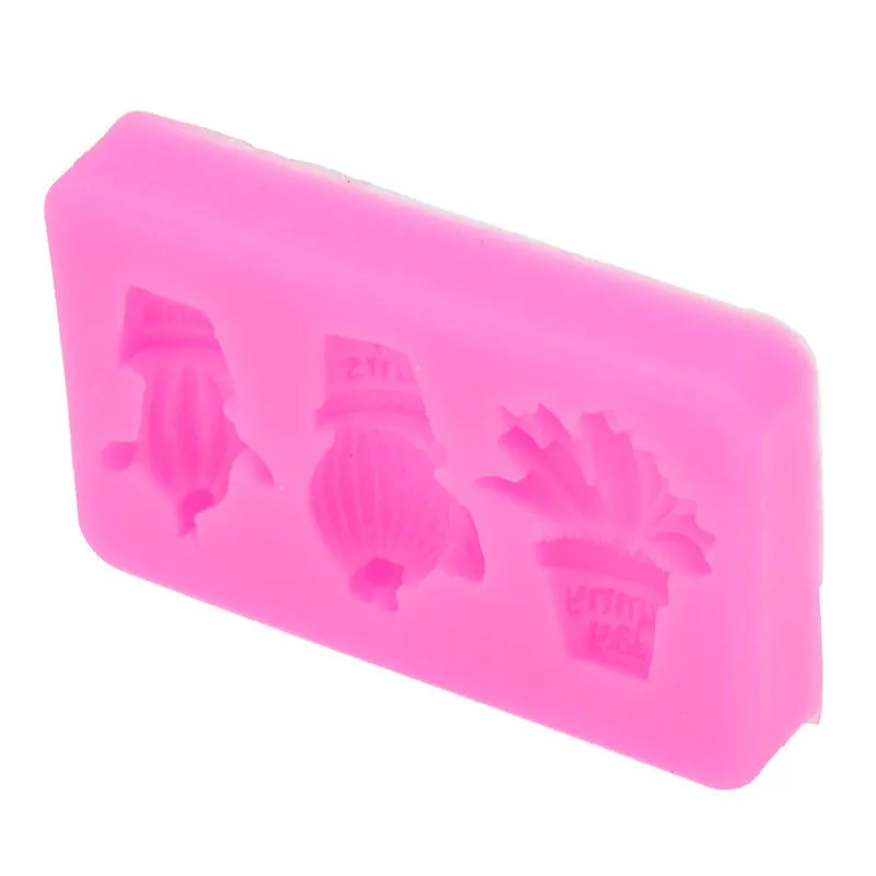 1pc 3 Holes Vase Cactus Banana Candle Silicone Molds Fondant Cake Decorating Bake Tools Soap Clay Gum Paste Chocolate Moulds | Дом и сад