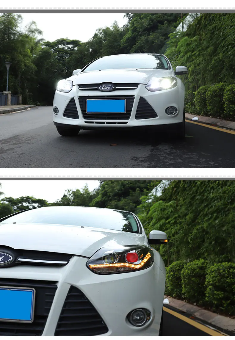 Автомобильный Стайлинг светодиодный головной фонарь для Ford Focus 3 головной светильник s 2012- Европейский светодиодный направляющий светильник drl H7 hid Bi-Xenon двойные линзы ближнего света