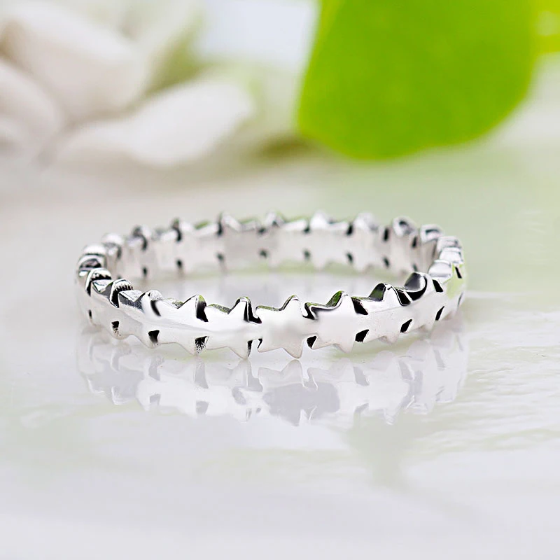 

HOMOD Star Trail Stackable Brand Finger Ring For Women Wedding Silver Color Jewelry 2019 New Xmas Gift