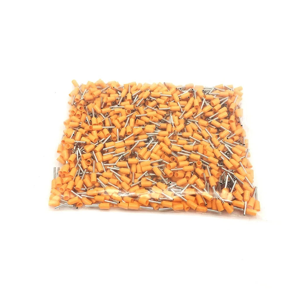 Orange 100pcs 100 шт. E0508 E7508 E1008 E1508 E0308 электрические клеммы трубчатые изолированные концевые клеммы кабель провода разъемы - Цвет: Orange 100pcs