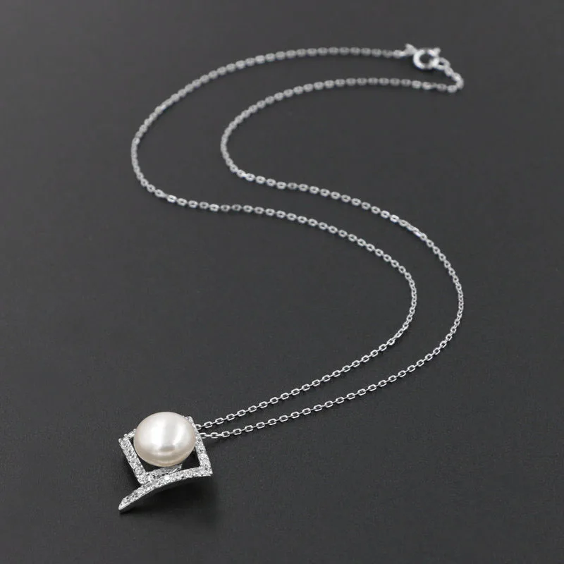 Элегантный Настоящее стерлингового серебра 925 натуральный пресноводный жемчуг