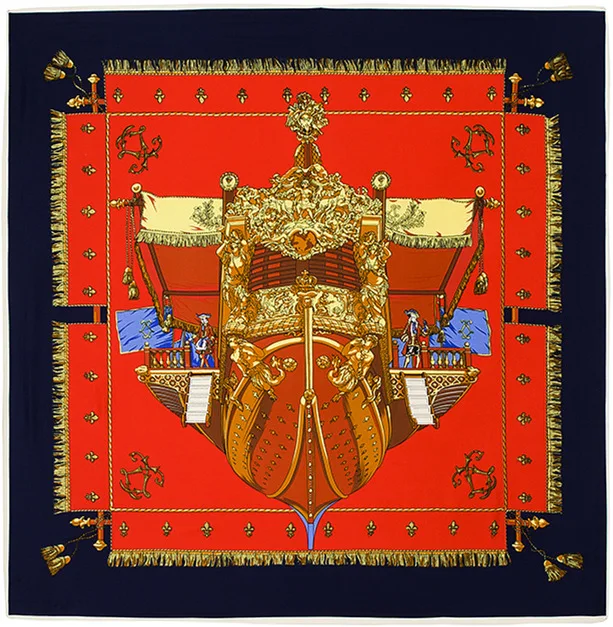 100*100 см 2017 высокое качество шаль весна новый французский Королевский суд тяжелый