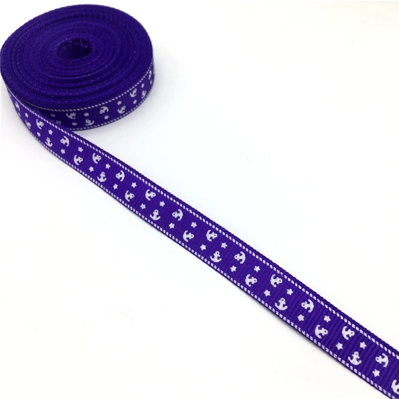 5 ярдов 3/8 &quot(10 мм) печатных корабль якорь Grosgrain лента для пояса подарочная