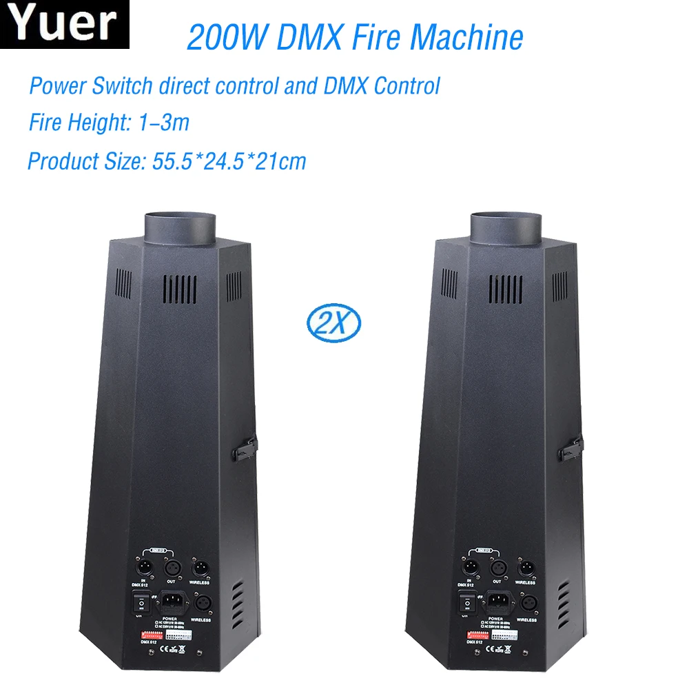 

Высококачественный 2 шт./лот 200 Вт DMX Пожарная машина оборудование для сценического эффекта DMX или ручное управление для дискотеки DJ бара сце...