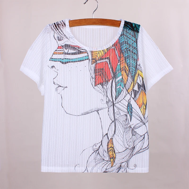 Прямая поставка новинка футболка с индийским узором для девочек Женская мода 2016