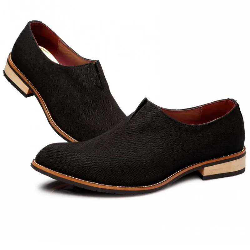 Мужские классические парусиновые туфли серые черные или синие оксфорды с острым