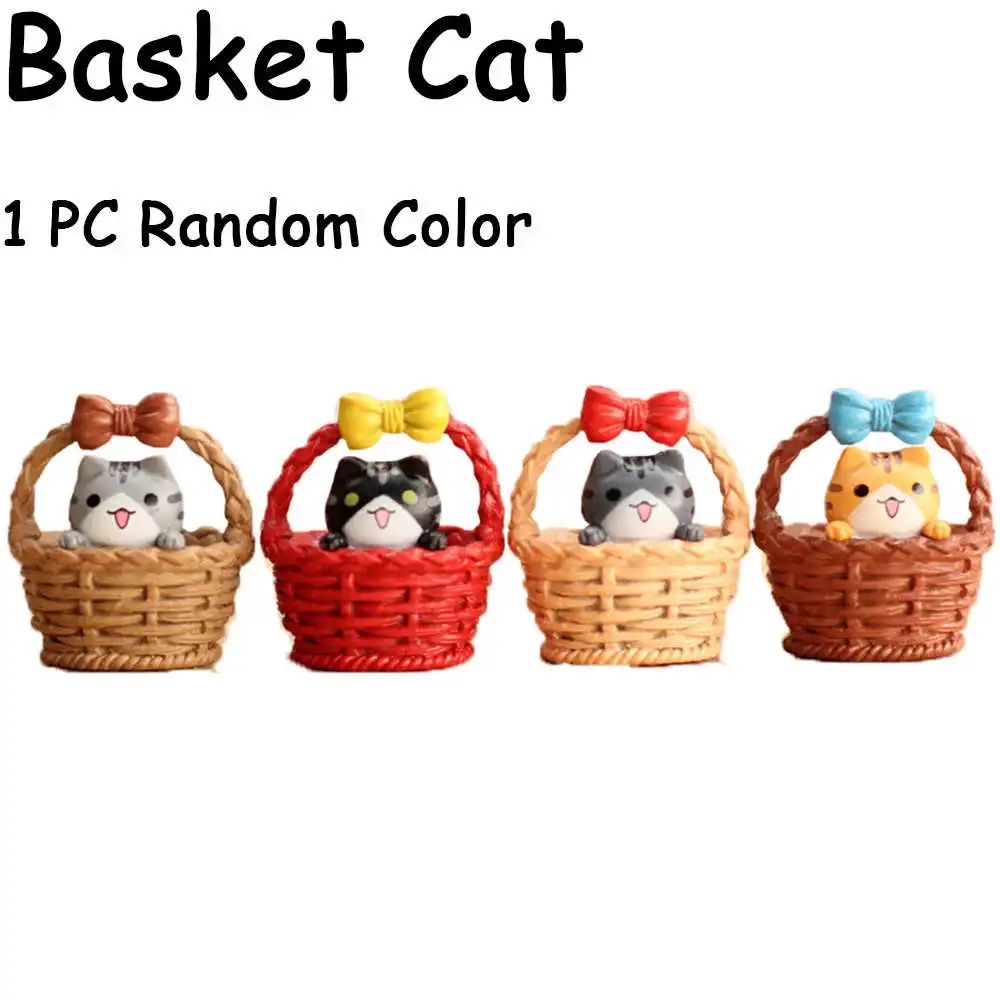 basket cat Милые Мими суши десерт игрушки для кошек фигурка животных кухня миниатюры еды Фея современные бонсай фигурки аксессуары для кукол - Цвет: basket cat
