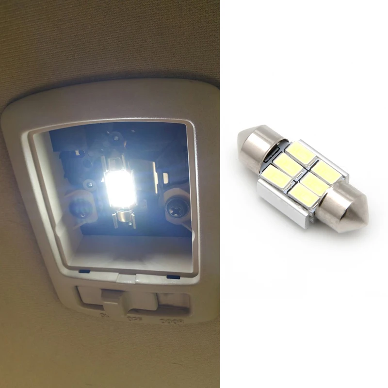

Купол автомобилей 5630 SMD 6 светодиодный лампа двойной наконечник светильник гирлянда для салона 31 мм белый светильник AC/DC 12V