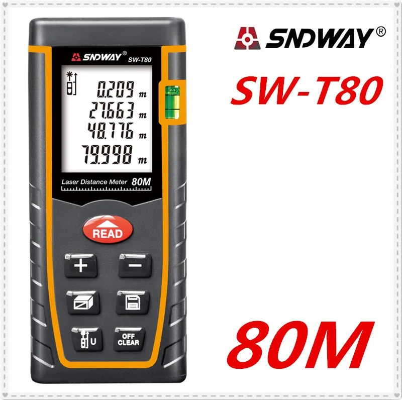 SNDWAY T80 laser distance meter Laser rangefinder Roulette 80m 262ft trena range finder Building measure tape tester Tools | Инструменты