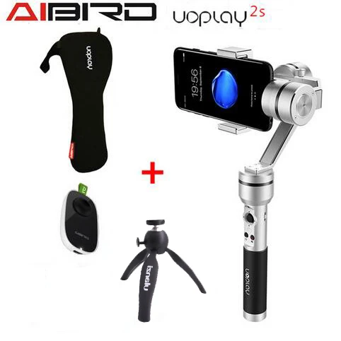 with RC and tripod AIbird Uoplay 2S 3-осевой портативный смартфон сотовый телефон видеокамеры Стабилизатор для телефона iPhone 7/7 S/6 для huawei samsung PK DJI Osmo mobile 2 - Цвет: with RC and tripod