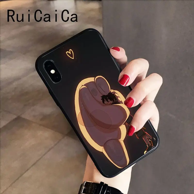 RuiCaiCa Baymax большой чехол с героем черный мягкий для телефона iPhone 8 7 6 6S 6Plus X XS MAX 5 5S SE