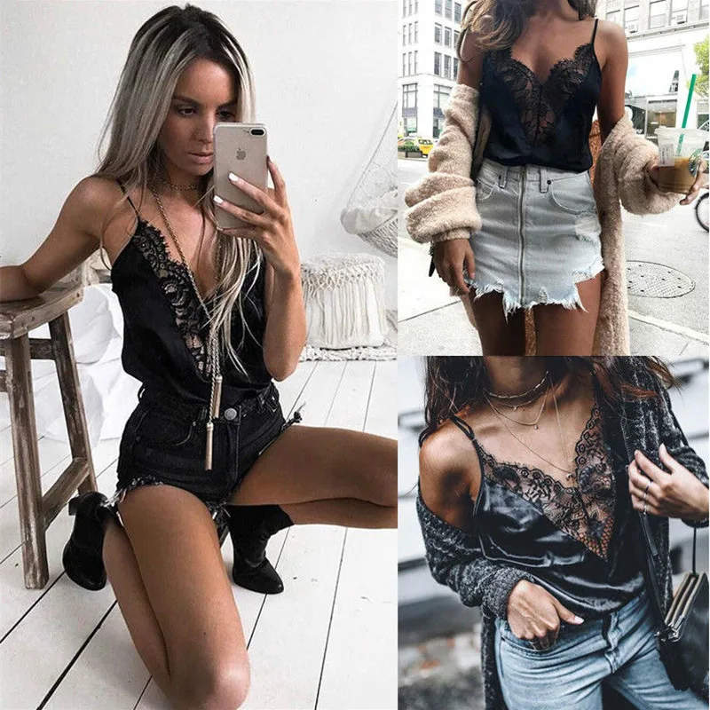 Женский кружевной топик в стиле пэчворк черный облегающий топ на тонких