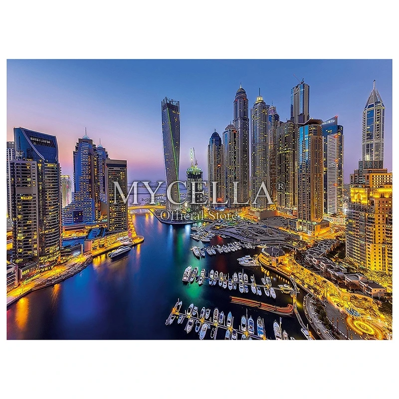 Полноразмерная алмазная живопись 5D сделай сам пейзаж Дубая архитектура вышивка