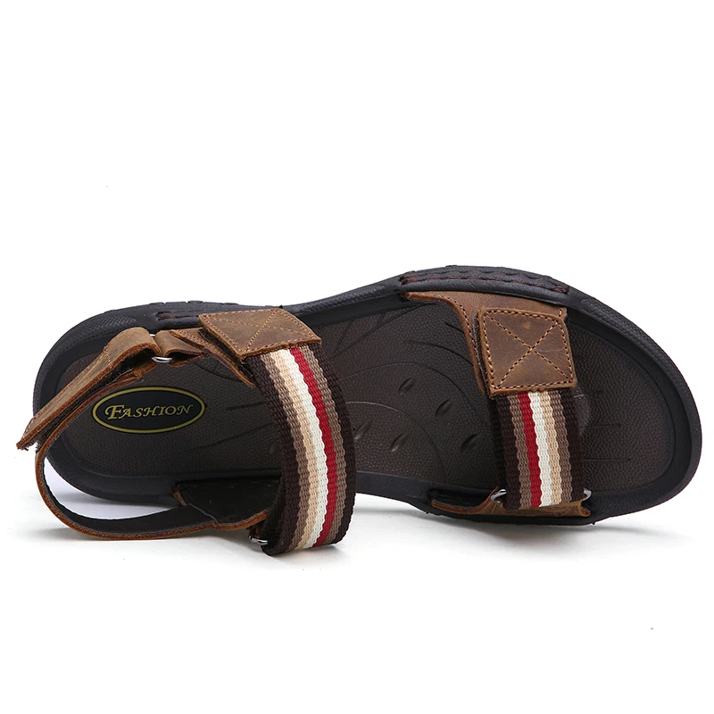 Мужские сандалии из натуральной кожи большие размеры 45 летние мужские шлепанцы с