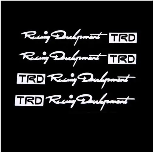 Белый 4 шт. TRD TOYOTA дверная ручка автомобиля стикер гоночный разработка логотип TRD стикер s - Название цвета: Белый