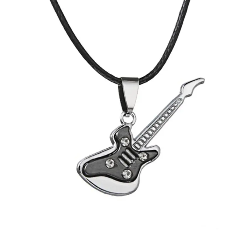 Модное ожерелье гитара из нержавеющей стали подвеска ювелирные изделия