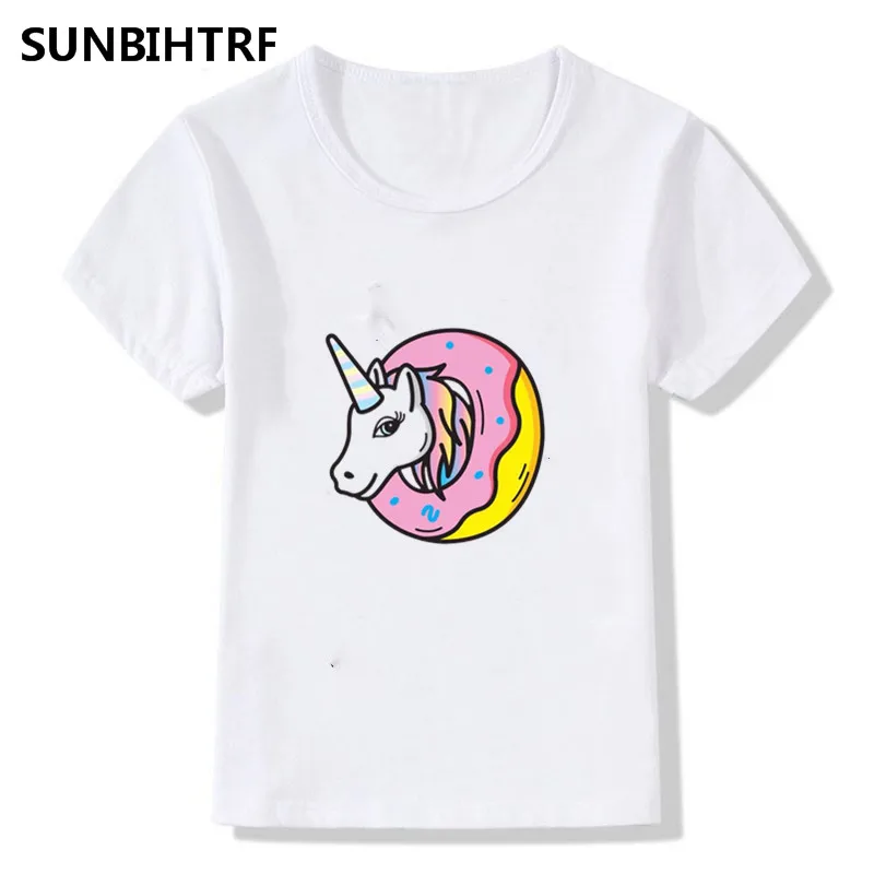 SUNBIHTRF/Детские Модные Милые Забавные футболки с рисунком пончика крутая детская