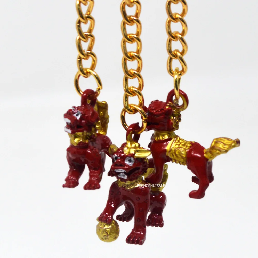 НОВЫЙ фэн шуй брелок с тремя львами W Fengshuisale красный браслет лентой W3363|bracelet